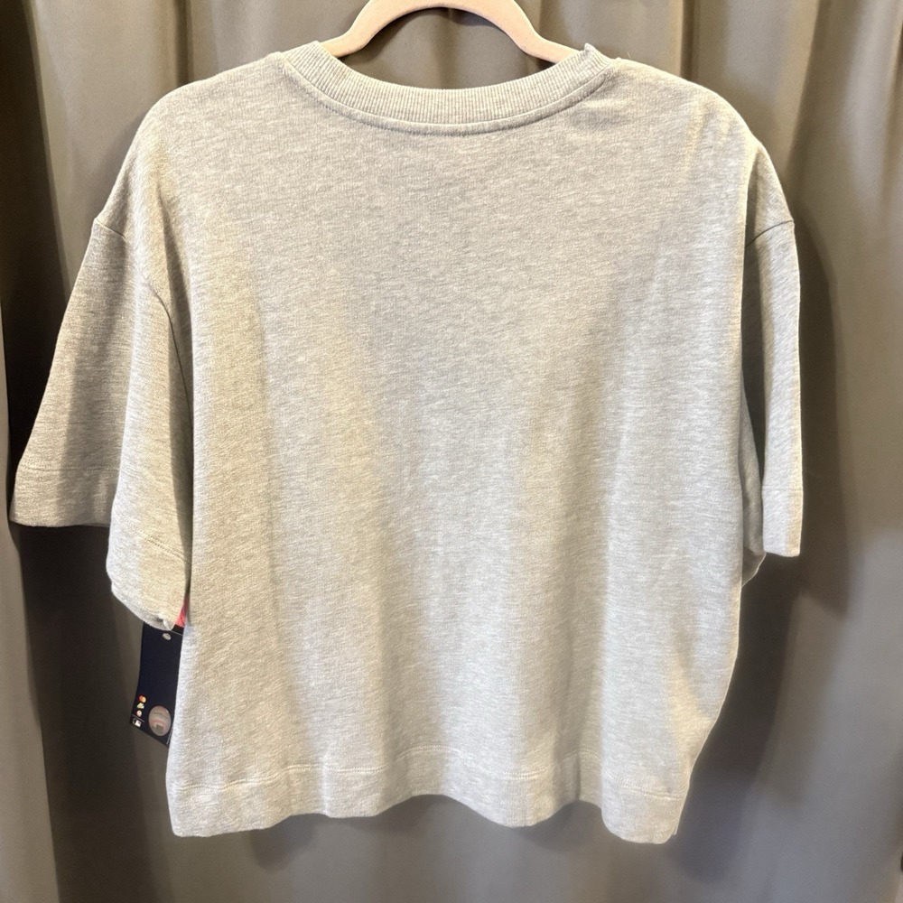 Lusso Atlanta Braves Gray Short Sleeve Sweatshirt Baseball Women's Sz L NWT READ - Picture 10 of 16